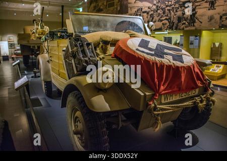 Historische Ressource, Volkswagen Kubelwagen Typ 82 in der Nazi-Invasionsabteilung des 2. Weltkriegs Stockfoto