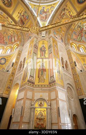 Kirche St. Sava oder Tempel St. Sava orthodoxe Kirche, Inneres, Belgrad, Serbien Stockfoto