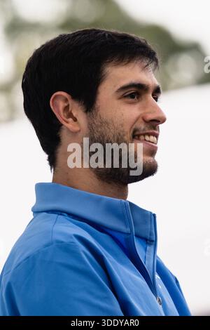 HONGKONG, China - 04. JANUAR: Nuno Borges of Portugal während der Autogrammstunde der Bank of China Hong Kong Tennis Open 2026 (ATP 250) auf dem Victoria Park Tennis Centre Court am 4. Januar 2026 in Hongkong, China (Foto: Jack ng/Alamy Live News) Stockfoto