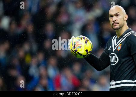 Barcelona, Spanien. Januar 2026. Während des Spiels La Liga EA Sports zwischen RCD Espanyol und FC Barcelona spielte er am 3. Januar 2026 im RCDE-Stadion in Barcelona, Spanien. (Foto: Bagu Blanco/PRESSIN) Credit: PRESSINPHOTO SPORTS AGENCY/Alamy Live News Stockfoto