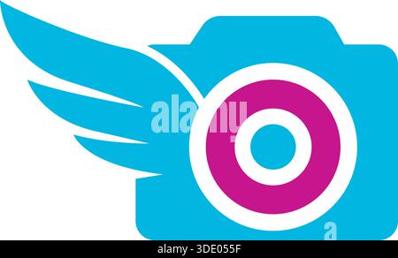 Kameraziel Fotografie Logo Design Media Vector Template Symbol Stock Vektor
