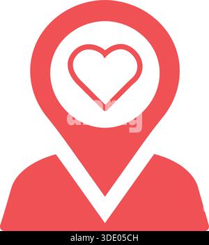 Herz Standort Pin Love Logo Design Charity Vector Template Symbol Stock Vektor