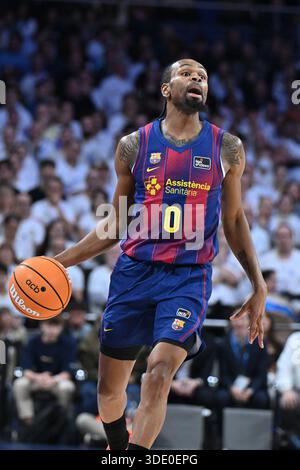 Madrid, Spanien. Januar 2026. Kevin Punter des FC Barcelona während des Liga Endesa ACB Spiels zwischen Real Madrid und FC Barcelona in der Movistar Arena in Madrid am 4. Januar 2026, Spanien (Foto: Oscar Gonzalez/SIPA USA) Credit: SIPA USA/Alamy Live News Stockfoto