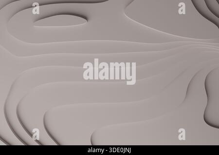 Elegantes, modernes Topographiedesign mit einer wellenförmigen grauen Oberfläche mit topografischem Hauch von Eleganz Stockfoto