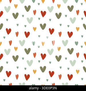 Farbenfrohe Pastellherzen mit nahtlosem Muster Stock Vektor