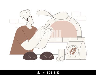 Zubereitung von Pizzateig isolierte Cartoon-Vektor-Illustrationen. Stock Vektor