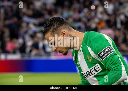 Madrid, Spanien. Januar 2026. Antony von Real Betis im Spiel beim EA SPORTS La Liga 2025-2026 zwischen Real Madrid und Real Betis im Santiago Bernabéu Stadion. Endergebnis: Real Madrid 5-1 Real Betis. Quelle: D. Canales Carvajal/Alamy Live News Stockfoto