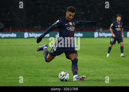 Paris, Frankreich. Januar 2026. FBL-FRA-LIGUE1-Paris Saint Germain - Paris FC Désiré Doué (Paris Saint-Germain) während des französischen L1-Fußballspiels zwischen Paris Saint Germain (PSG) und Paris FC im Parc des Princes am 04. Januar 2026 in Paris Frankreich (Foto: HMB Media/ Joaquim Ferreira/SIPA USA) Credit: SIPA USA/Alamy Live News Stockfoto