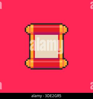 Pixel Art Chinesisches Neujahrsrollen-Spiel-Asset Stock Vektor