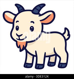 Niedliche Zeichentrickziege Illustration Tier Clipart Stock Vektor