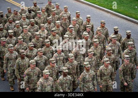 14. Juni 2025, Washington DC - USA Army 250. Jahrestag. Geburtstag der US-Armee. 250. Jahrestag der Armee. US-Militärparade. Militärmarsch in Washington DC Stockfoto