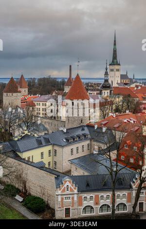Malerischer Blick auf die Altstadt, Tallinn, Harju, Estland Stockfoto