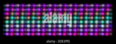 Ein digitales abstraktes Bild mit einem Muster aus unscharfen, bunten Lichtern. Das Bild hat eine pixelige Textur und einen modernen, digitalen Kunststil, der an o erinnert Stockfoto