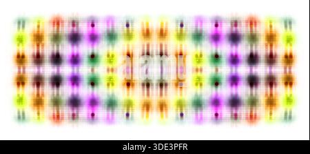 Ein digitales abstraktes Bild mit einem Muster aus unscharfen, bunten Lichtern. Das Bild hat eine pixelige Textur und einen modernen, digitalen Kunststil, der an o erinnert Stockfoto