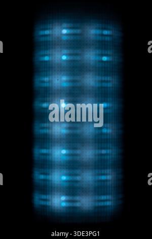 Ein digitales abstraktes Bild mit einem Muster aus unscharfen, bunten Lichtern. Das Bild hat eine pixelige Textur und einen modernen, digitalen Kunststil, der an o erinnert Stockfoto
