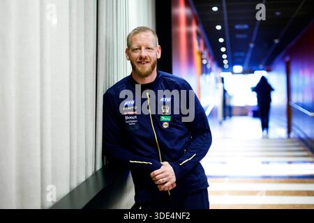 GÖTEBORG, SCHWEDEN 20260103Nationalspieler Jim Gottfridsson während der Pressekonferenz am Samstag im Scandic Europa in Göteborg mit der schwedischen Handballnationalmannschaft vor der Europameisterschaft 2026. Foto: Adam Ihse/TT/Code 9200 dieser Text ist automatisch übersetzt Credit: TT News Agency/Alamy Live News Stockfoto