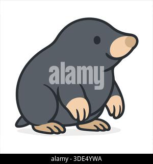 Niedlicher Cartoon Maulwurf Illustration Tier Clipart Vektor Stock Vektor