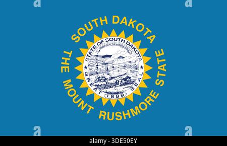 Flagge von South Dakota, offizielle Staatsflagge von South Dakota Vektor-Illustration Stock Vektor