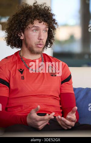 Lagos, Portugal. Januar 2026. Marlon Fossey von Standard wurde während des Wintertrainings der belgischen Fußballmannschaft Standard de Lüttich am Montag, den 5. Januar 2026 in Lagos, Portugal, fotografiert. BELGA FOTO RICARDO NASCIMENTO Credit: Belga Nachrichtenagentur/Alamy Live News Stockfoto
