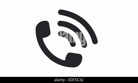 Schwarz-weißes Telefonsymbol – minimalistisches Smartphone-Symbol für Apps und UI-Design Stock Vektor