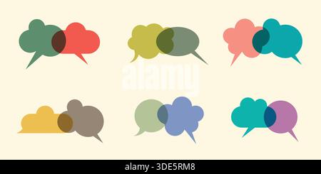 Satz verschiedener Sprechblasen und Textdialogfelder Stock Vektor
