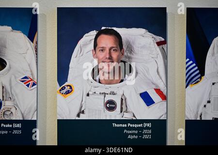 Frankreich. Januar 2026. © PHOTOPQR/JOURNAL DU CENTRE/Pierre Destrade ; ; 05/01/2026 ; Thomas PESQUET. Conference de presse a l'agence spatiale europenne (ESA) de la Nivernaise -SophieADENOT, Astronaute francaise qui partira sur l'ISS pour la Mission Epsilon le 15 fevrier 2025. KÖLN. 05/01/2025. Fotos Pierre Destrade. ESPACE/ESA/CONQUETE SPATIALE/ASTRONAUTE/PILOTE/LUNE/ISS Köln, Deutschland, 5. januar 2025 Besuch der ESA - nach einer Pressekonferenz mit SophieAdenot, französischer Astronaut, der am 15. Februar zur Mission Epsilon aufbrechen wird. Quelle: MAXPPP/Alamy Live News Stockfoto