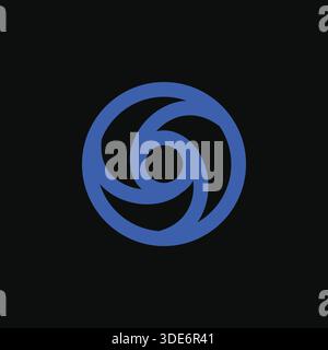 Abstraktes Wirbelsymbol mit dynamischer spiralförmiger Wirbelform, die Energie, Rotation, Bewegung und Fluss repräsentiert. Geeignet für Apps, Technologie-Branding, UI-Elemente Stock Vektor