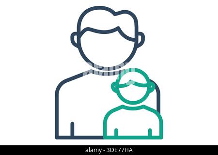 Kindersymbol. Liniensymbolstil. Symbol für den Abgang. Vektorillustration der Nutzenelemente Stock Vektor