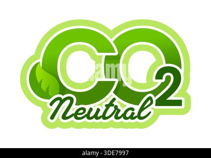 Symbol für Kohlendioxid, Treibhausgas-neutral Stock Vektor