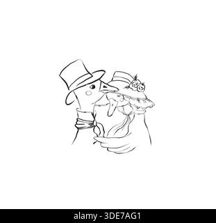Illustration stilisierter Gänse Stockfoto