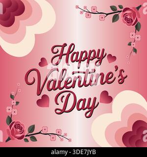 Post-Design zum valentinstag in sozialen Medien Stock Vektor