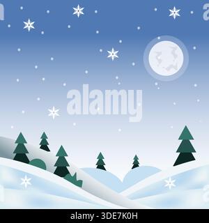 Winterlandschaft Vektor-Illustration Stock Vektor