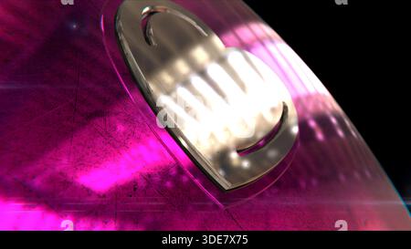 Herz-Liebe-Symbol 3D spektakuläre abstrakte Metall-Konzeptabbildung Stockfoto