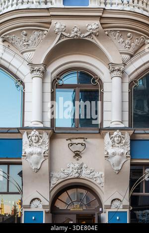 Jugendstilarchitektur in der Altstadt von Riga, Lettland Stockfoto