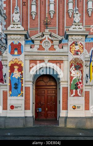 Haus der Mitesser (Melngalvju nams), Rathausplatz, Riga, Lettland Stockfoto