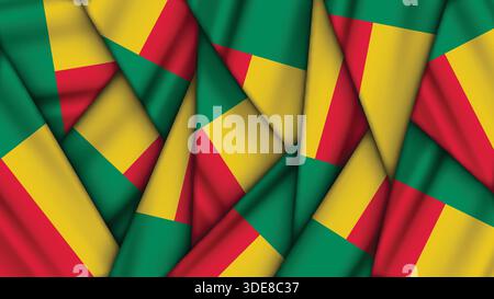 Satz BENIN-Flaggen übereinander gestapelt Stock Vektor