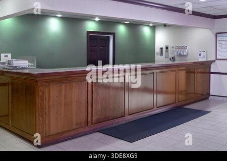 Einfache, gewöhnliche Hotellobby, USA Stockfoto