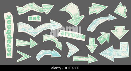 Verspielte Doodle-Kollektion mit bunten Kritzeleien und strukturierten Hintergründen. Das Vektorset enthält Spiralnotizbücher, Kreideskizzen und Graffiti-Stil Stock Vektor