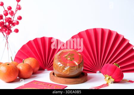 Chinesisches Neujahrskonzept oder Mondneujahrskonzept, isoliert auf weißem Hintergrund Stockfoto