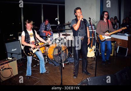 Schauspieler und Musiker Fabian Harloff mit Band, um 1999. Stockfoto