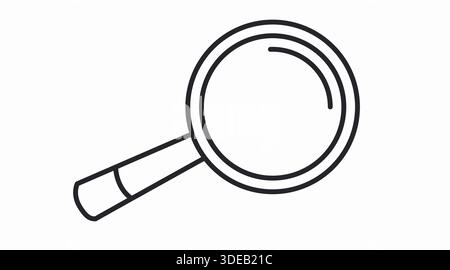 Schwarz-weißes Lupensymbol – minimalistisches Suchvektorsymbol Stock Vektor