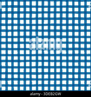 Nahtlose Vektormuster Marineblau weiß Gingham Check Picknick-Stil Hintergrund Textil klassische Tischdecke Land gemütliche Stoff rustikale Küche Dekor Stock Vektor