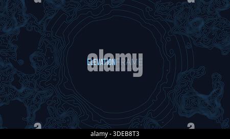 Abstrakte Kontur Gebirgskarte. Abstrakte topographische Minimalrelief-Karte. Vektorraster der Geländekontur mit einer zentralen Stelle für Text. Stock Vektor