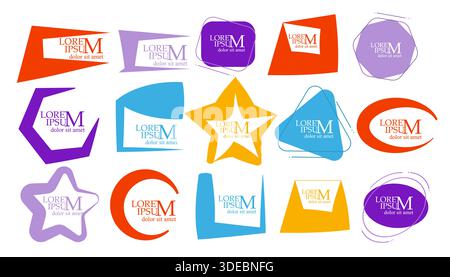 Farbige Rahmen. Handgezeichnet. Nicht AI, Vektorillustration Stock Vektor