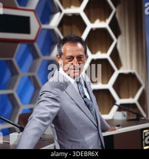 Dalli Dalli, Ratesendung mit Moderator Hans Rosenthal, hier in der Sendung vom 28. Februar 1985. Stockfoto