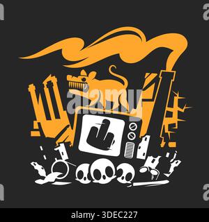 Propaganda von TV und Lautsprecher Vektor Illustration Stock Vektor