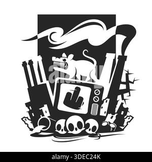 Propaganda von TV und Lautsprecher Vektor Illustration Stock Vektor