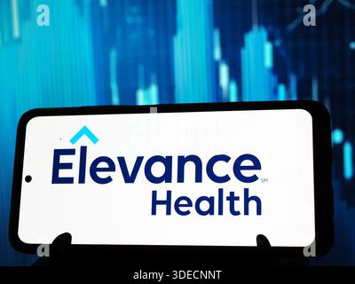 Deutschland. Januar 2026. In dieser Abbildung wird das Logo von Elevance Health, Inc. Auf einem Smartphone angezeigt. (Foto von Igor Golovniov/SOPA Images/SIPA USA) *** ausschließlich für redaktionelle Nachrichten *** Credit: SIPA USA/Alamy Live News Stockfoto