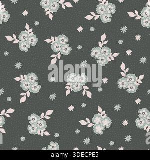 Dunkles Vintage-Bouquet Mit Blümchenmuster Stock Vektor