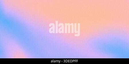 Abstrakter, körniger Pastellhintergrund mit rosa, pfirsichfarbenen, lila und blauen Tönen, weiches Rauschen Textur-Design Stockfoto